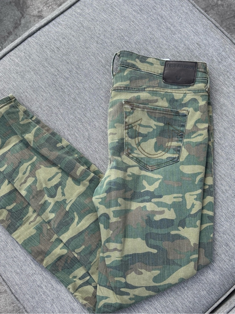 True Religion Green Camouflage Skinny Jeans